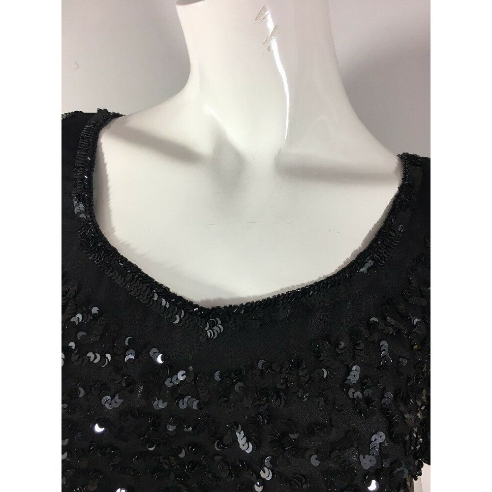 Vintage Beaded Sequin Silk Blouse - Picture 3 of 8